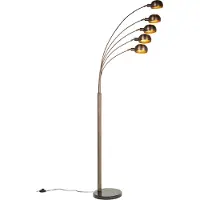 QAZQA Design golvlampa mörk brons med guld 5-ljus - Sixties Marmo