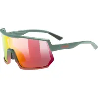 Uvex sportstyle 235, Multisportglasögon, Unisex, Delvis båglösa, Grön, Röd, Grå, Röd
