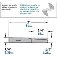 Cmt Rak notfräs ; S=1/4''; D=6,35 mm