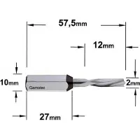 Cmt Borr för trä 310.020.22; D=2 mm; LH