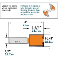 Cmt Rak notfräs ; S=1/2''; D=28,57 mm