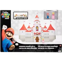 JAKKS Pacific Super Mario Bros. -filmen - Mushroom Kingdom Castle Playset med mini 1.25 Mario och Princess Peach -figurer