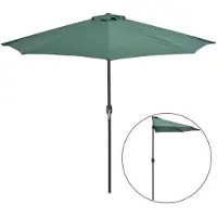 vidaXL Balkongparasoll med aluminiumstolpe grön 270x144 cm halvrunt