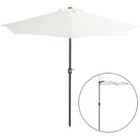 vidaXL Balkongparasoll med aluminiumstolpe sand 270x144 cm halvrunt