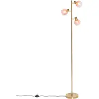 QAZQA Smart golvlampa guld med rosa glas 3-ljus inkl. 3 Wifi P45 - Vidro