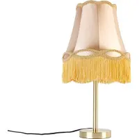QAZQA Klassisk bordslampa mässing med skärm i guld 30 cm - Simplo