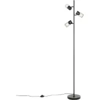 QAZQA Industriell golvlampa svart 3-ljus - Jim