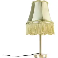 QAZQA Klassisk bordslampa mässing med Granny-skärm grön 30 cm - Simplo