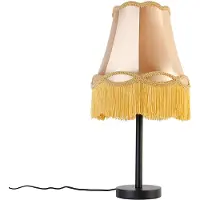 QAZQA Klassisk bordslampa svart med mormorslampa guld 30 cm - Simplo
