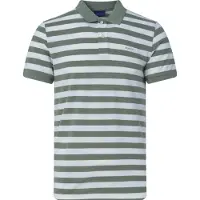 Gant randig piké-polo i grönt Grön Storlek