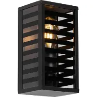 QAZQA Modern utomhusvägglampa svart 26 cm IP44 - Reims