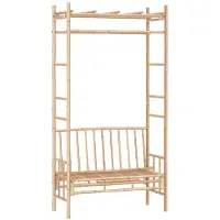 vidaXL Trädgårdsbänk med Pergola, 116 cm, Bambu