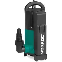 Vonroc Dränkbar pump 750W – 14000 l/h – integrerad flottör | Smutsigt och rent vatten