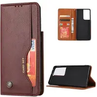 Mtp Products Card Set Series Samsung Galaxy S21 5G Plånboksfodral - Vinröd