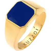 KUZZOI Ring 'Enamel' mörkblå / guld