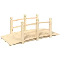 vidaXL Trädgårdsbro med räcken 150x67x56cm massivt granträ