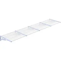 vidaXL Entrétak grå och transparent 396x90 cm polykarbonat