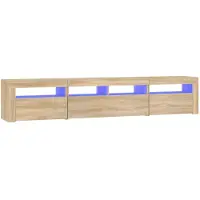 vidaXL Tv-bänk med LED-belysning sonoma ek 210x35x40 cm
