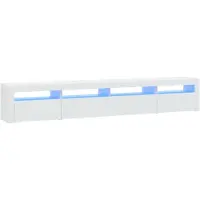 vidaXL Tv-bänk med LED-belysning vit 240x35x40 cm