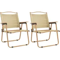 vidaXL Campingstolar 2 st Beige 54x55x78 cm oxfordtyg