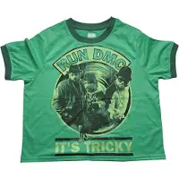 Ginza.se Run DMC: Ladies Crop Top/It's Tricky Record Vintage (Green) (X-Large)