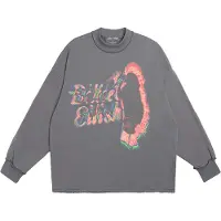Ginza.se Billie Eilish: Unisex Long Sleeve T-Shirt/Neon Silhouette (Charcoal Grey) (Large)