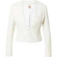BOSS Slim-fit cropped jacket with collarless styling