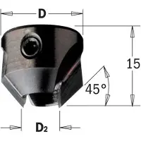 Cmt Konisk försänkare 316.120.11; 20 mm; D2=12 mm