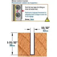 Cmt Rak notfräs ; S=1/2''; D=12 mm