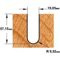 Cmt Hålkärlsfräs ; S=9,52 mm; D=19,05 mm; R=19,05 mm