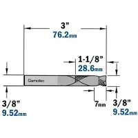 Cmt Fräsbit för CNC-fräs 190.504.41; D9,52x728,5x76 DX DLCS