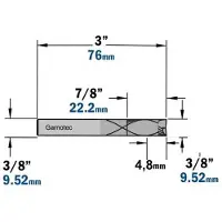 Cmt Fräsbit för CNC-fräs 190.513.41; D9,52x4,822x76 DX DLCS