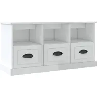 vidaXL Tv-bänk vit högglans 100x35x50 cm konstruerat trä