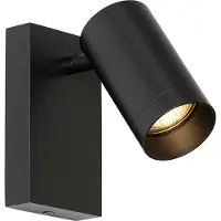 QAZQA Smart vägglampa svart justerbar med strömbrytare inkl. Wifi GU10 50mm - Jeana Luxe
