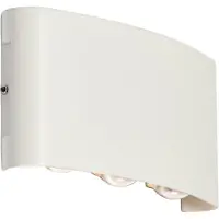 QAZQA Utomhusvägglampa vit inkl LED 6-ljus IP54 - Silly
