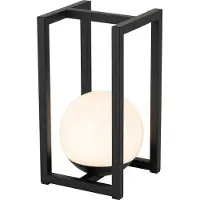 QAZQA Utomhus bordslampa svart inkl LED med touch laddningsbar - Nowi