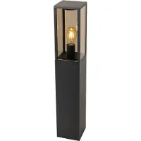 QAZQA Stående utomhuslampa svart med rök 80 cm IP44 - Charlois