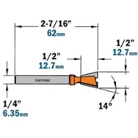 Cmt Grad- / sinkfräs ; S=1/4''; D=12,7 mm