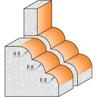 Cmt Profilfräs ; S=1/2''; D=66,7 mm; R=7,93 mm; med kullager
