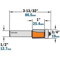 Cmt Kopieringsfräs ; S=1/2''; D=19 mm