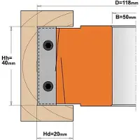 Cmt Skärhuvud 694.020.50; 125x40x50 mm