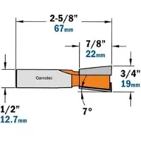 Cmt Grad- / sinkfräs ; S=1/2''; D=19 mm