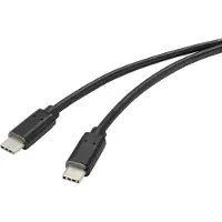 Renkforce USB-kabel USB 2.0 USB-C-kontakt 1.00 m Svart Med antimikrobiell yta RF-4716840