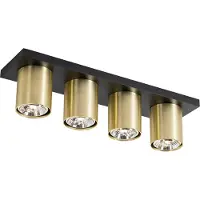 QAZQA Modern takspotlight svart med guld 4-ljus - Tubo