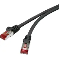 Renkforce RF-4965870 RJ45 Nätverkkabel, Patchkabel CAT 6 S/FTP 30.00 m Svart med låsskydd, guldpläterad kontakt, Flamskyddsmedel 1 st