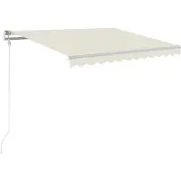 vidaXL Automatisk markis med vindsensor & LED 350x250 cm gräddvit