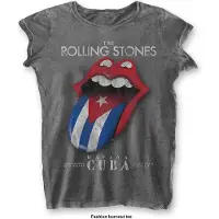 Ginza.se The Rolling Stones: Ladies Burnout T-Shirt/Havana Cuba (Charcoal Grey) (X-Large)