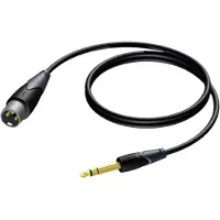 Procab Jack 6.3mm - XLR cable 1.5m black (CLA724/1.5)