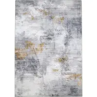 FRAAI Modern matta | Strong grå/gul hos Volero | 160x230 cm | Polyester | Abstrakt | Rektangulär | Plattvävd