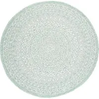 De Onlinewinkelier b.v. Rund utomhusmatta | Summer Aztec mintgrön hos Volero | Ø 120cm | Grön | Rund | Utomhusmattor